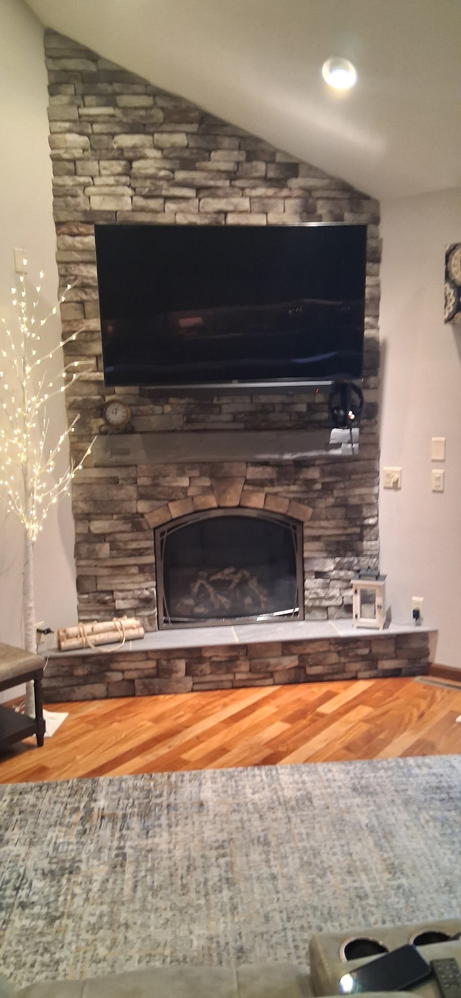 Completed fireplace installation